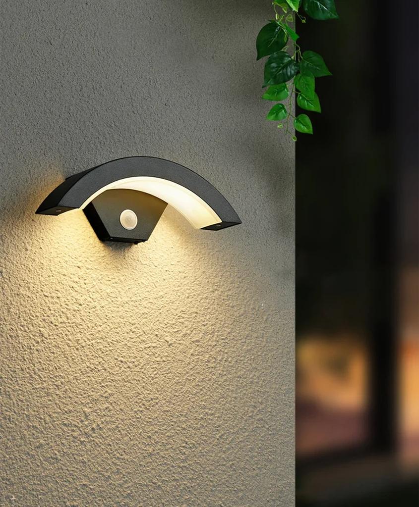 Sensor Outdoor Lights Aluminum Modern Simple Porch LED Wall Lighting Garden Decoration Wall Sconce Home Accessories Gift