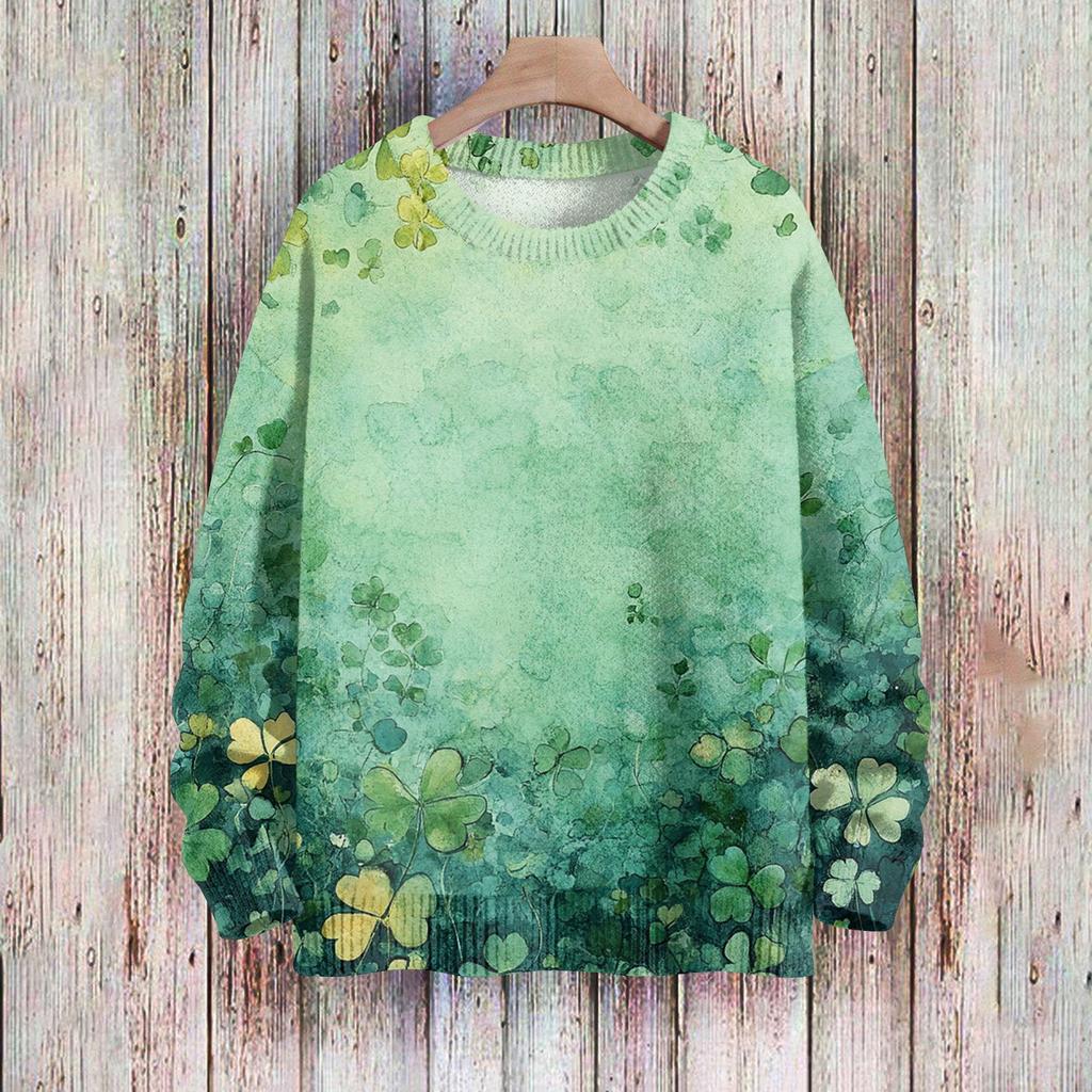 Happy  Sweatshirts For Women Knit Sweater Cute Shirt Fall Crewneck Pullover Tops