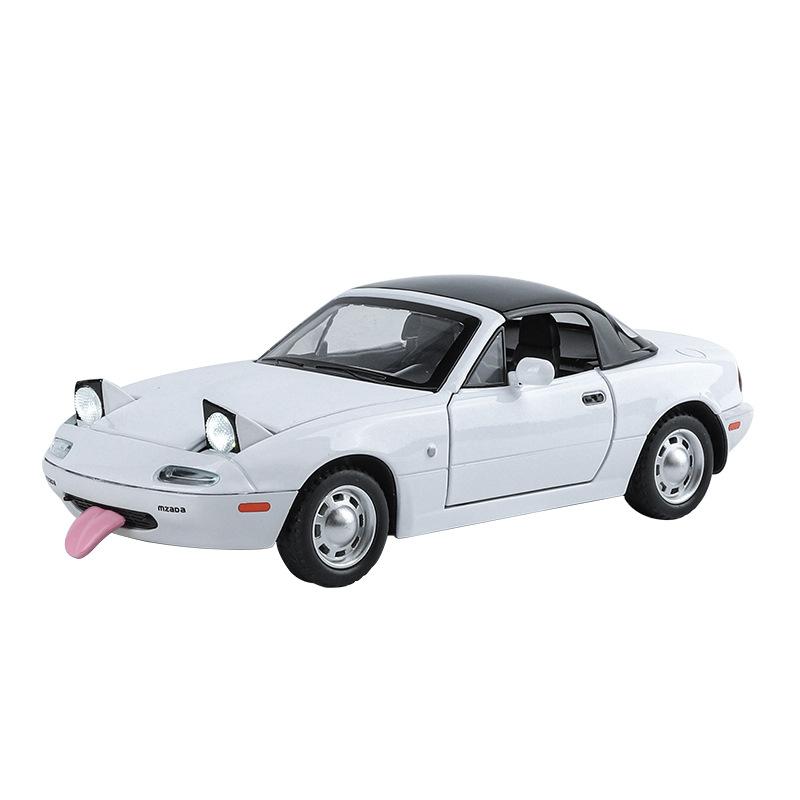 

1/24 Mazda Miata MX5 Roadster Модель іграшкової машинки Литий під тиском Сплав Метал Мініатюрна модель транспортного засобу Звук і світло Колекція Подарунок для хлопчика