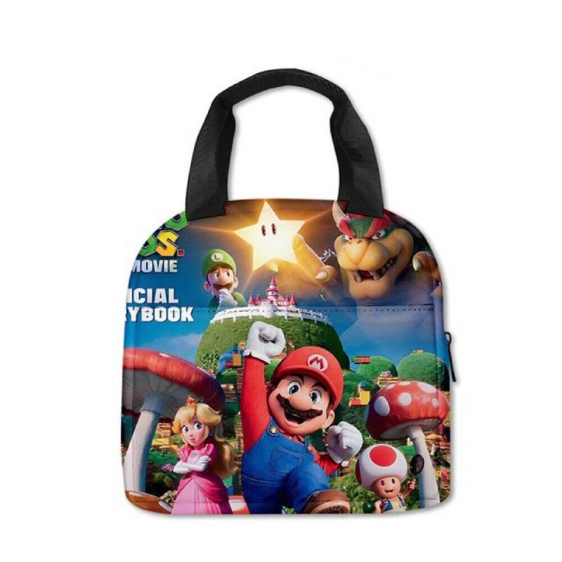 3d New Super Mario Lunch Bag For Kids, Portable And Stylish, Purple/blue/green Colors