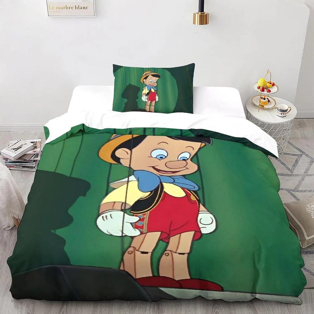 3D Gedruckte Pinocchio Bettbezug Kissenbezug Pinocchio Bettwäsche Set Erwachsener Junge Mädchen Schlafzimmer Dekoration Kinder Einzel Doppel