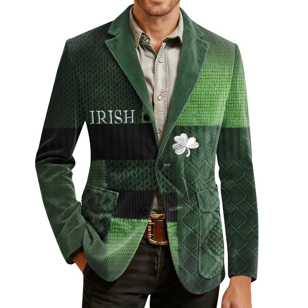 Herren Druck Kord Warm Taschen Anzugjacke Cardigan Herren Freizeitanzug
