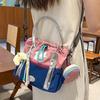 Portable Mountaineering Crossbody Bag Embroidery Drawstring Bucket Cloth Bag  Couple