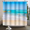 Coastal Beach Shower Curtain Ocean Wave Seaside Landscape Print Waterproof Bath Curtain For Bathroom Decor Polyester With Hooks