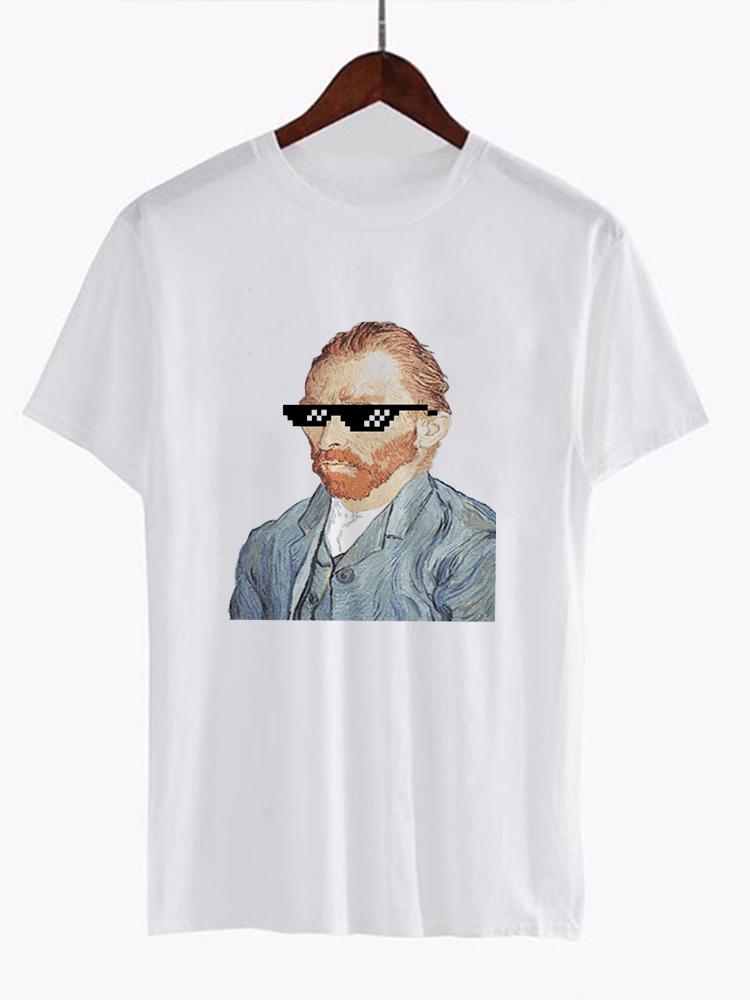 Unisex Van Gogh Van Goghing Van Gone Meme Funny T Shirt Hipsters Cute Tee z nadrukiem