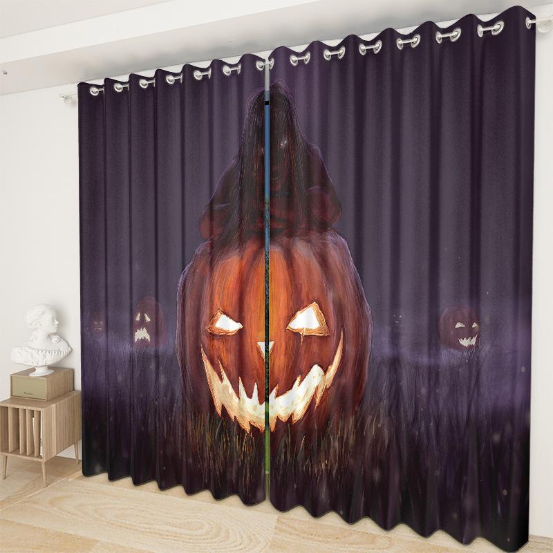 Halloween Curtain Cloth Bedroom Living Room Balcony Blackout Curtain Office Hotel Insulation Curtain