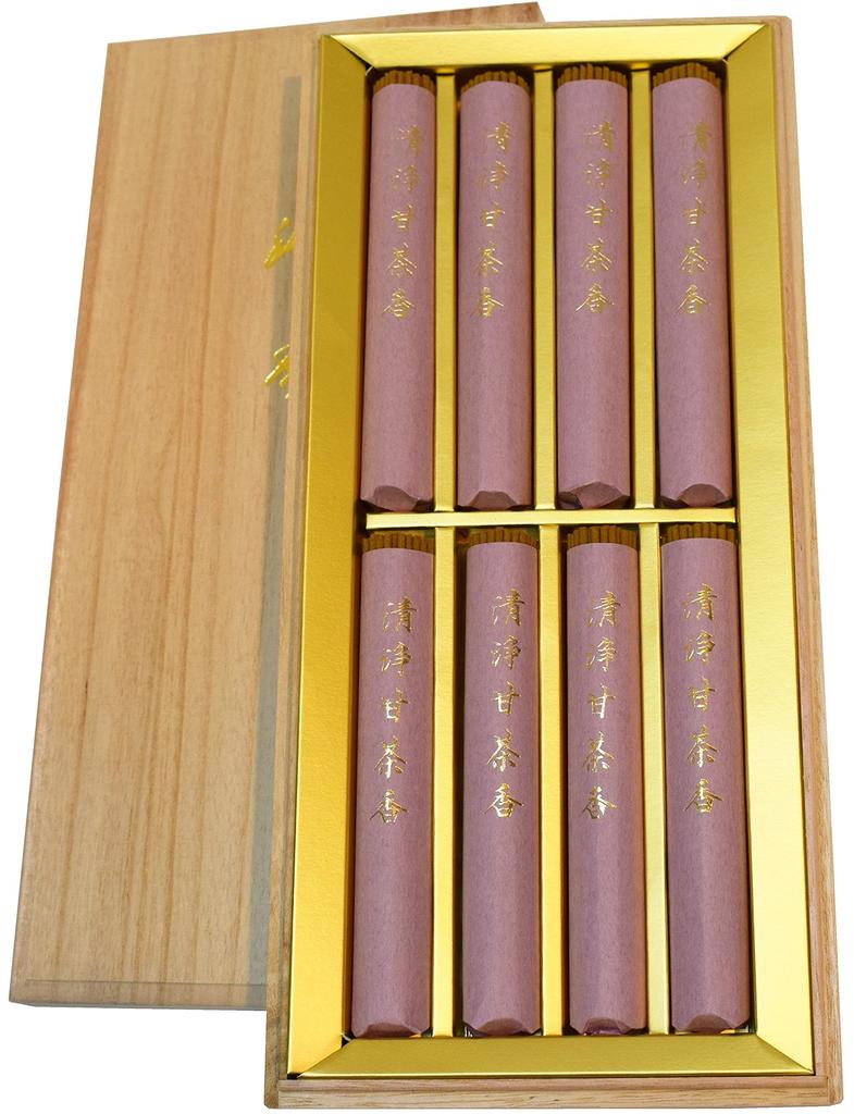 Awaji Baikundou Gift Pure Sweet Tea 8 Paulownia Wood Gift Wrapping Personalized Gift Wrapping Perfect for Buddhist Memorial and Other Incense,