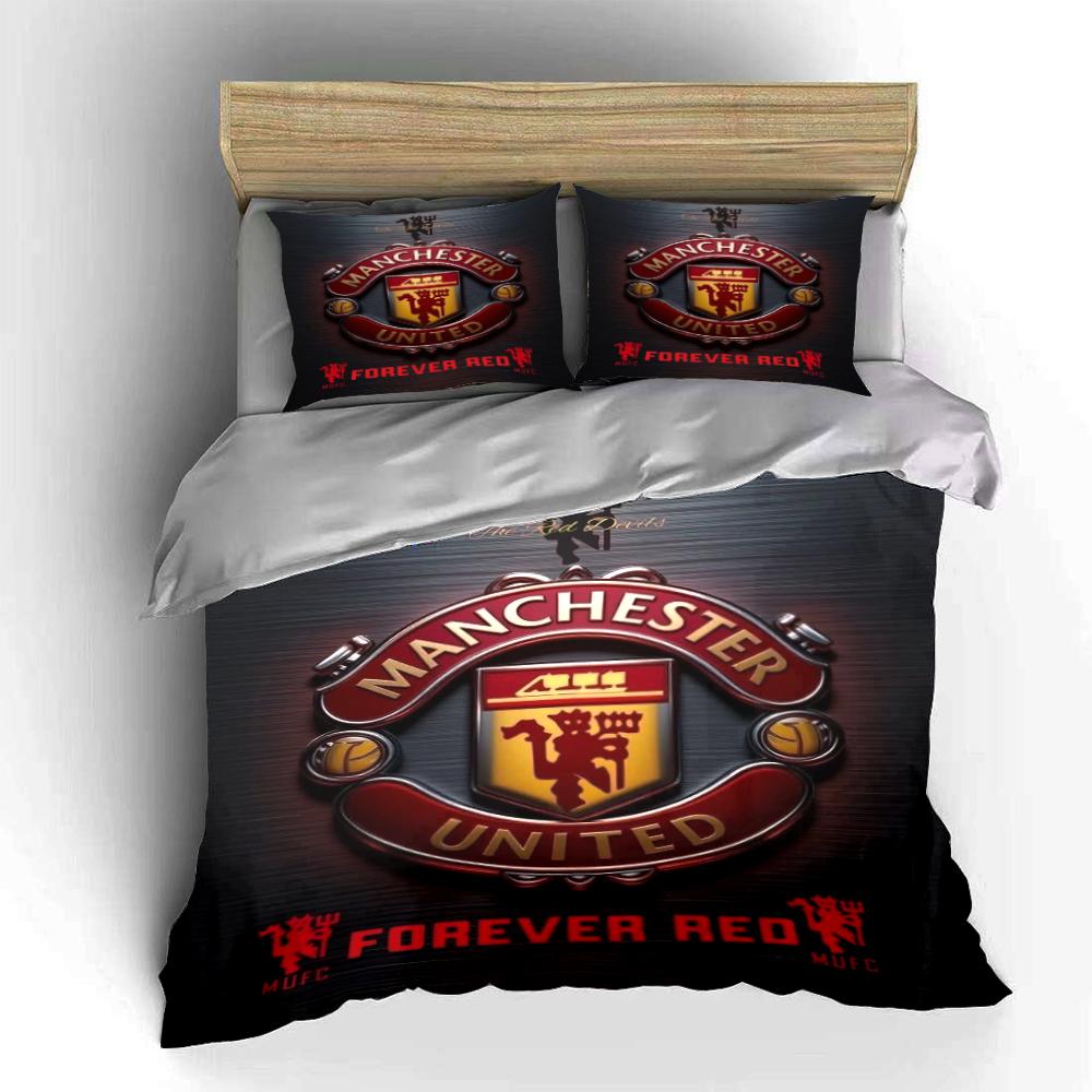 Manchester United Bedding Set Bedding Duvet Cover Set Duvet Cover Pillowcases Home Decor (1 * Duvet Cover 2 * Pillowcases, Without Duvet Insert)
