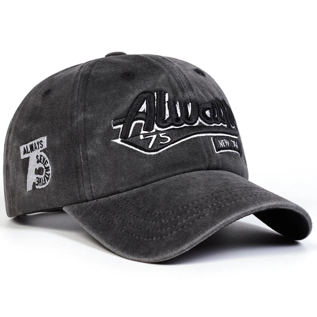 Baseball Wash Stitching Stitched Embroidered Alphabet Always75 Neutral Gender Women Men For Caps Spring Autumn Outdoor Adjustable Casual Hats Dad