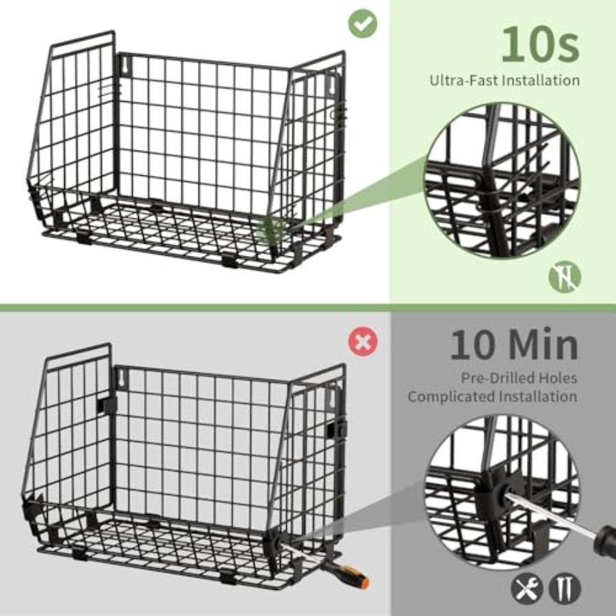 Wire Fruit Basket for Kitchen Storage: Hanging and Counter Basket for Vegetable Produce - Potato and Storage for Pantry 3 Pack