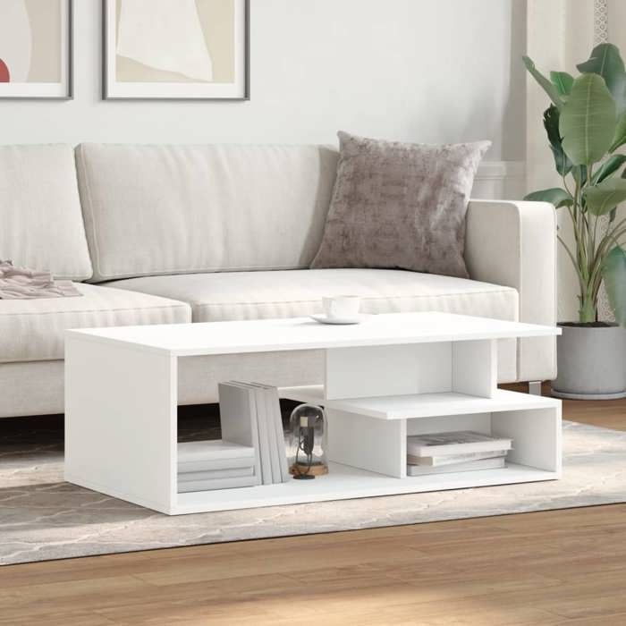 VidaXL Coffee Table White 102x55x35 Cm Engineered Wood, Side Table, Living Room Table, Accent Table, End Table, 848010