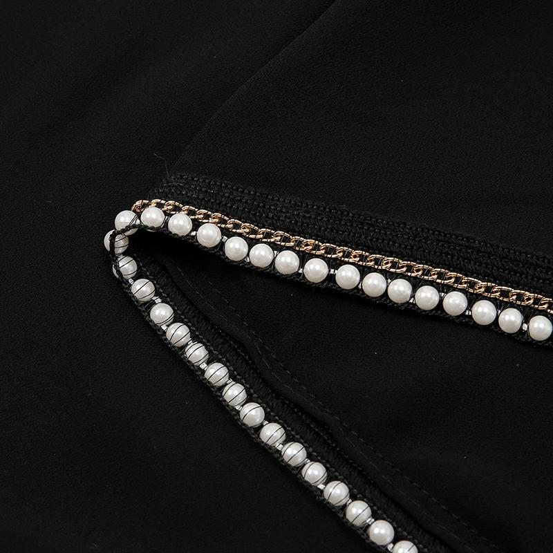 New Ramadan Chiffon Hijab Scarf With Pearls Beads Muslim Hijab With Chain Solid Long Shawls Headscarf Wraps Islamic Headband