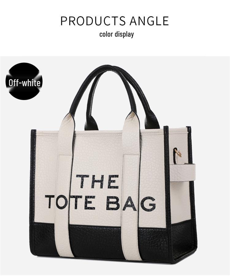 Dvoubarevná evropská a americká módní velká tote taška přes rameno a crossbody