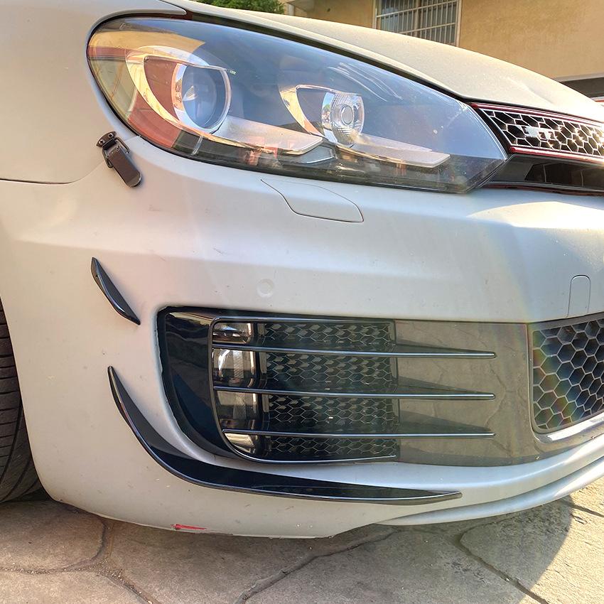 Front Bumper Canards Side Flare Fin Spoiler Splitter Apron Cover Body Kit For VW Golf 6 MK6 GTI GTD 2009-2013 Car