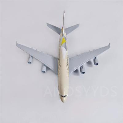 A380 20cm Etihad Plane Diecast Metal Alloy Air Airlines 1/400 Scale Airplane With Stand Model Miniature Aircraft Collected Gifts