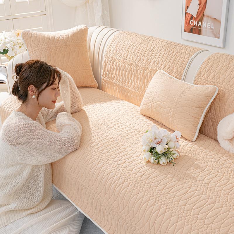 Cotton Sofa Cushion Universal In All Seasons  New Non-Slip Fabric Simple Modern High-End Living Room Backrest Towel Cover Cloth