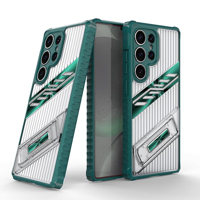 For Samsung Galaxy S23 FE S25 S24 S23 Ultra S24 FE S25 Plus Shockproof Phone Case with Invisible Stand Camera Protection