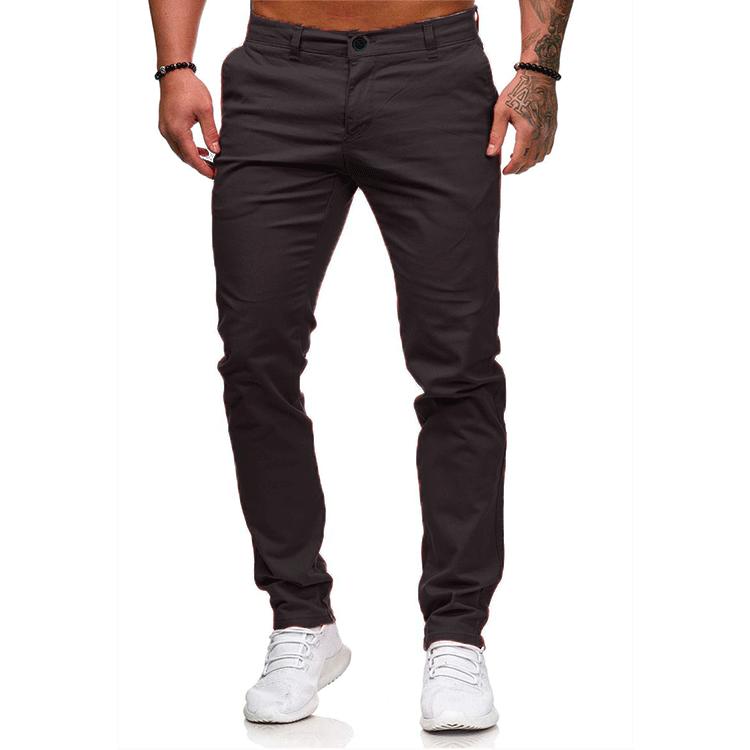 Casual Pants Men'S European And American Style Slim Fit Men'S Casual Solid Color Pants
