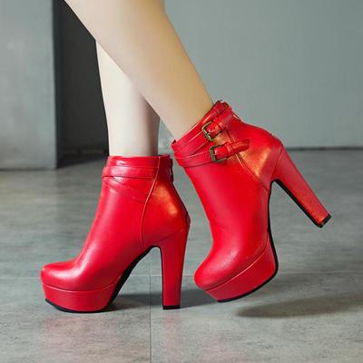 Fashion Short Boots Women Shoes Autumn Winter Sexy Platform Ankle Boots For Women Black Red Yellow White Lady Shoes Large Size