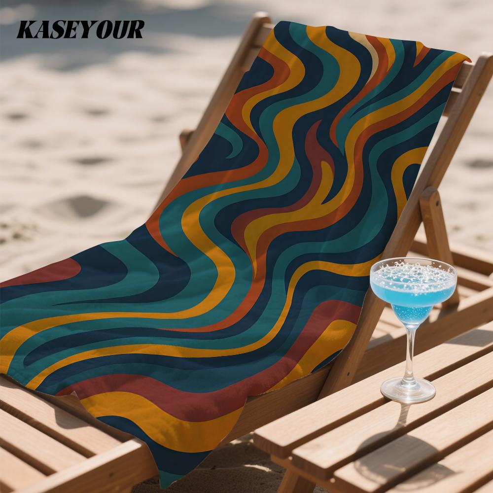 Earth Tone Swirl Oversized Microfiber Beach Towel Sand Proof Quick Dry, Absorbent for Swimming Pool Travel Camping