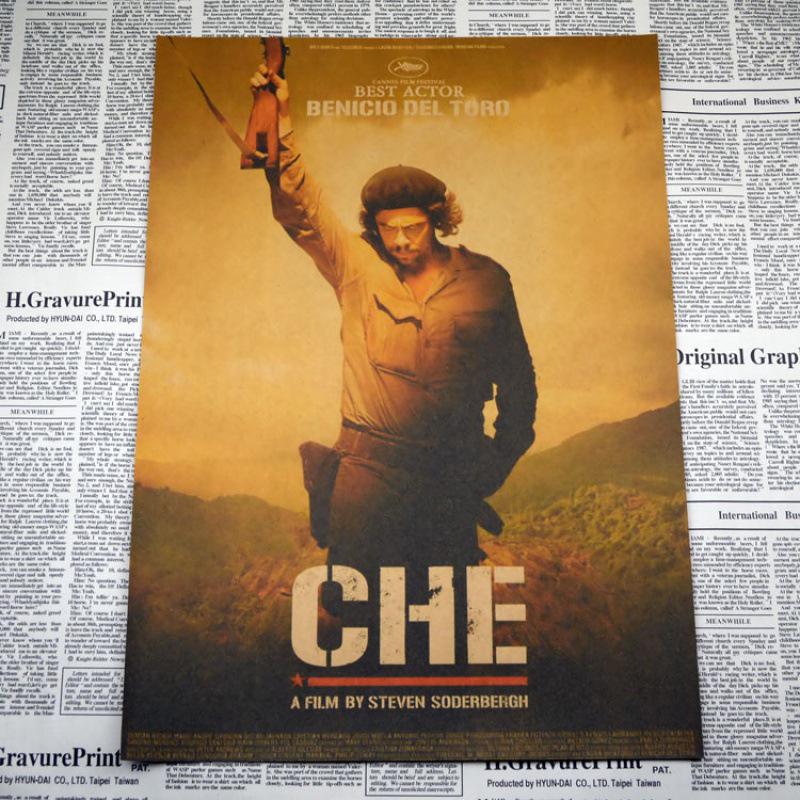 Che Guevara Red Revolution Retro Poster - Inspirational Kraft Paper Canvas for Bar Cafe Decor