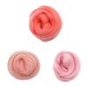 3Pcs Handmade Wool Felt Roving Fiber Weaving Materials 10g