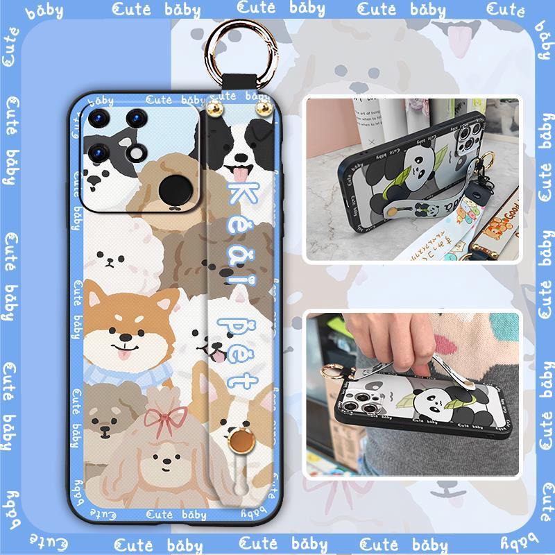 Durable Anti-knock Phone Case For OPPO Realme Narzo 50A Silicone Shockproof Back Cover Cute Lanyard Anti-dust Waterproof