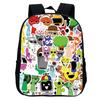 Bedruckte Rhythmusbox Sprunki Kindergarten Tasche, Cartoon Spiel Merchandise 12 Zoll Rucksack für Jungen und Mädchen