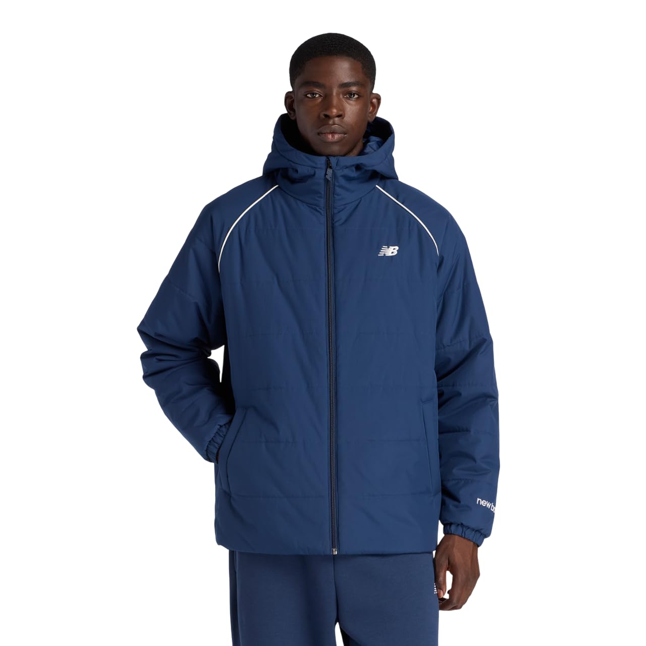 New Balance Short Padded Bench Coat NNY Size L Men s (AMJ53172) (NB Navy)