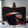 1PC Billie Eilish Custom Name Patterned Flannel Blanket Suitable For All Seasons for Home Decor Warmth and Comfort Gifts Holiday Present