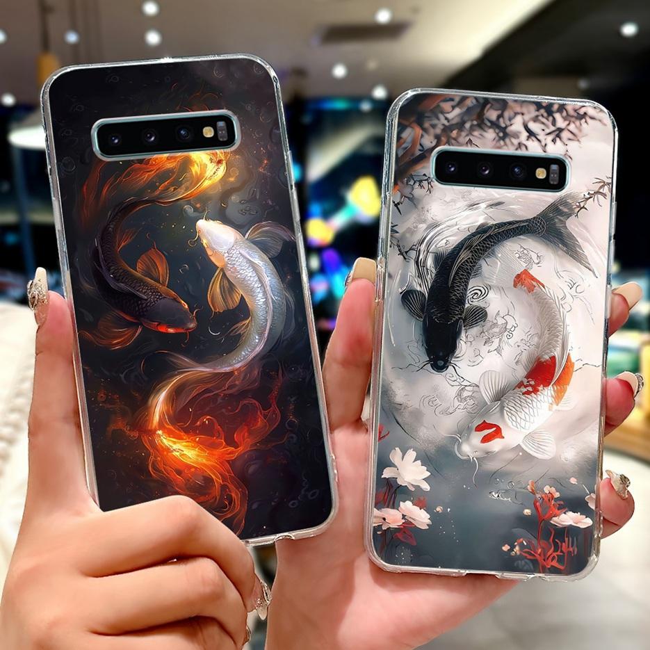 For Samsung Galaxy S10 S10e S10+ Case Luxury Love Heart Painted Cover Soft Slim Phone Case For Samsung S10 Plus S 10 S10e Fundas