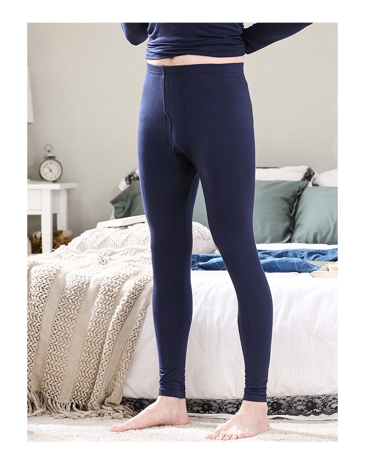 Men's Modal Half-High Neck Shirt and Trousers Warm Underwear Set - Autumn/Winter Base Layer Knitwear