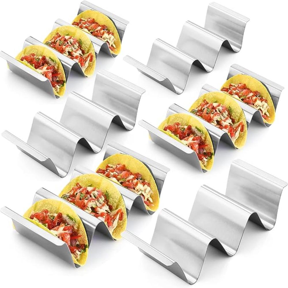 V-shaped Groove Stainless Steel Taco Holder Wavy Mexican Food Rack Durable Taco Stand  Oven