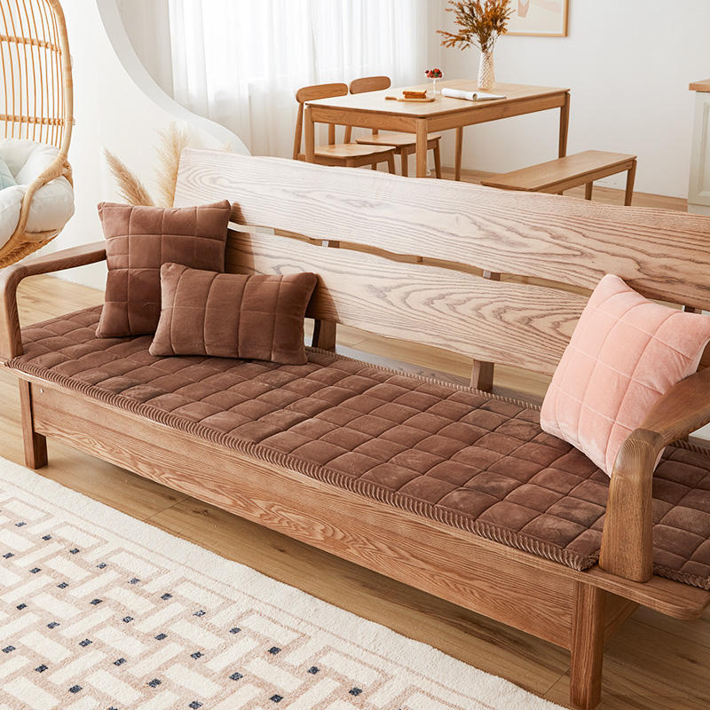 Polštáře na pohovku Four Seasons univerzální protiskluzová zimní část Plyšové polštáře do obývacího pokoje Mahagonové podušky na pohovku
