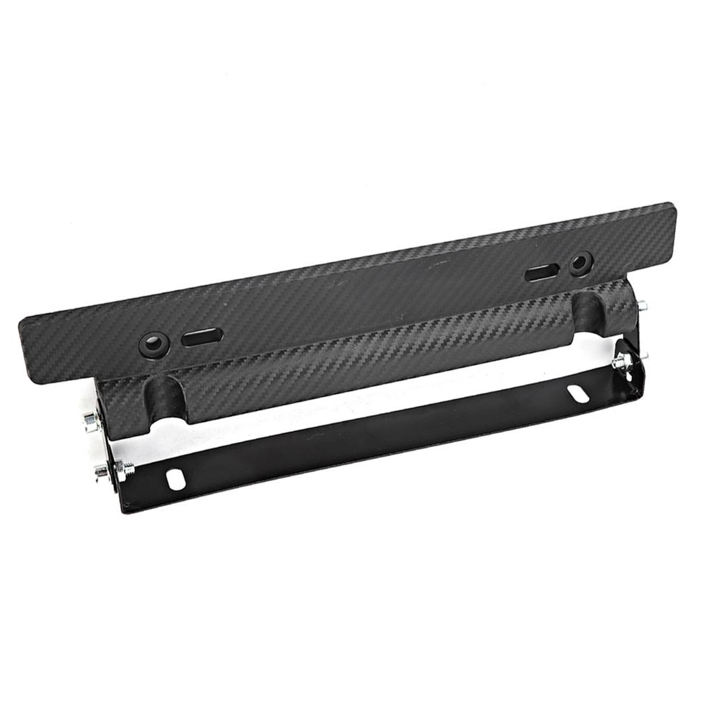 Front Rear Adjustable Carbon Fiber Texture License Plate Frame US Style