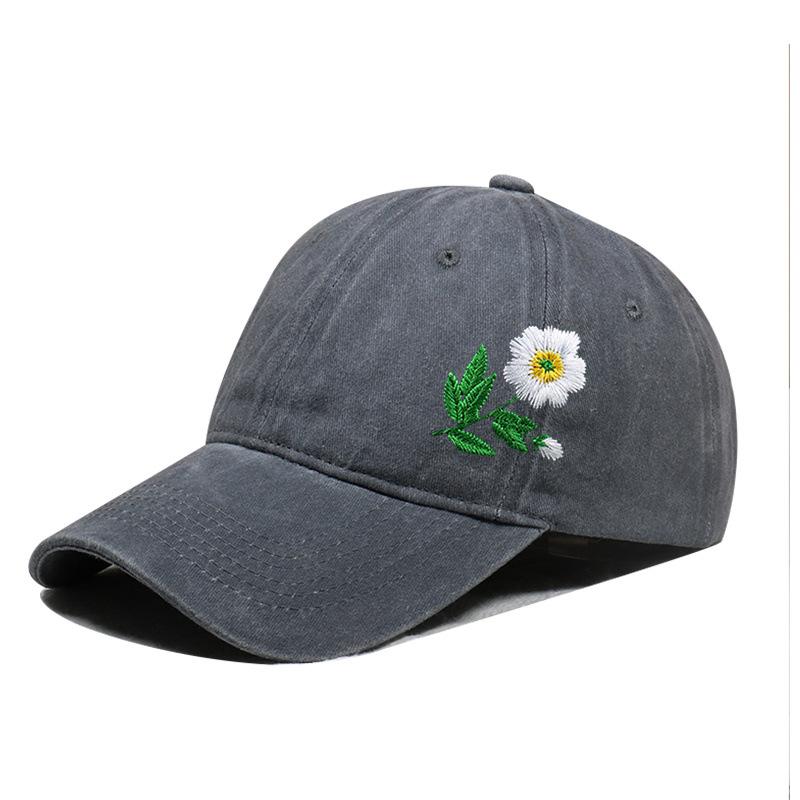 Embroidered Flower Diy Hat Soft Top Outdoor Sun Protection Casual Cotton Baseball Cap Fashionable Spring Summer Hat For Girls