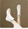 2024 New Autumn Winter British Style Platform Women's Boots Casual Simple Side Zipper Round Toe Wedge Ankle Boots