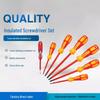 Electrician Insulated Screwdriver Set with Voltage Tester - Phillips & Flathead Tools