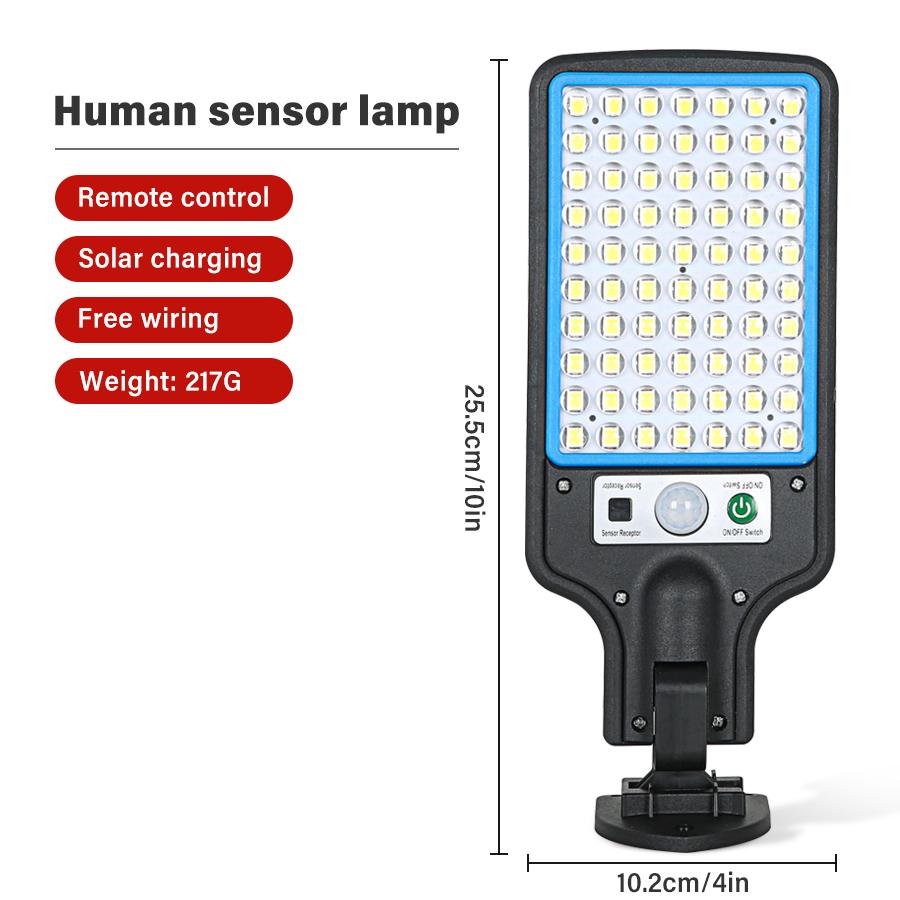 New Upgrade Outdoor Solar LED Lights 3 Light Mode With Motion Sensor Garden Courtyard Garage Waterproof LED COB Street Lamp