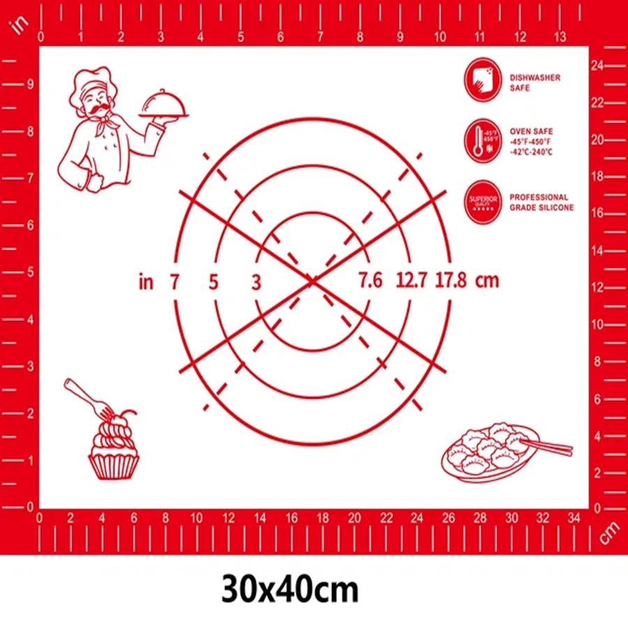 Baking Mat Non-stick Foldable Silicone Baking Mat Flour and Cake Mat Table Mat Baking Tray Paint Mat Kitchen Household Tools
