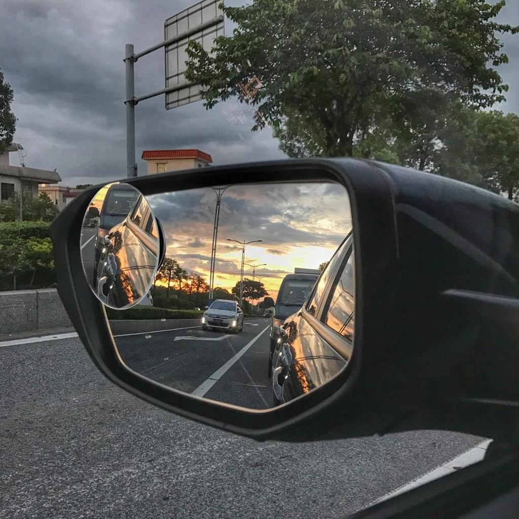 Tuyhnj Convex Mirror, Car, Side Mirror, Blind Spot, Auxiliary Observation Mirror, 2 Pack, Adjustable