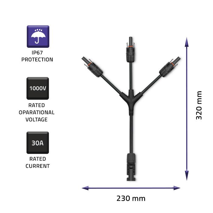 Qoltec Solar connector with fuse | MC4 connector | 1500V | 30A