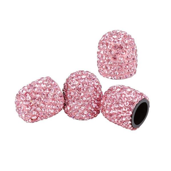 4 Adet Kristal Araba Lastiği Vana Kapakları Elmas Moda Araba Aksesuarları Bling Araba Takıları Bling Otomobil Parçaları