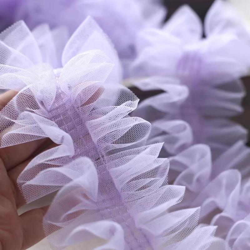 HOT Central Pleated Fluffy Edge Color Lace DIY Children's Cake Skirt Sofa Cover Curtain Trim Sewing Accessories Factory Supply