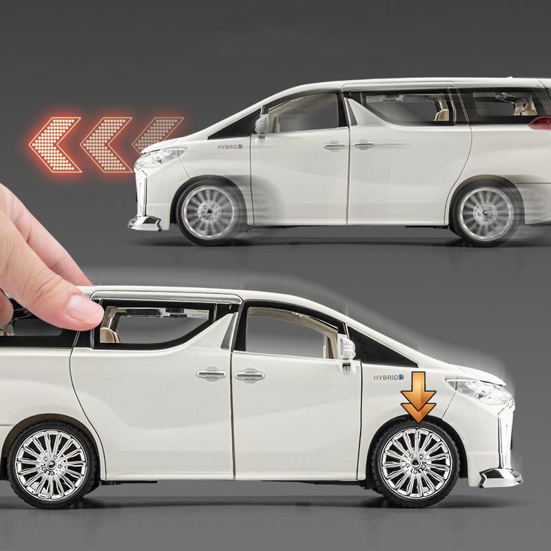 RE021:24 Key Control Version Toyota Alphard MPV Alloy Car Model Diecasts Metal Vehicles Car Model Sound and Light Childrens Toy Gift
