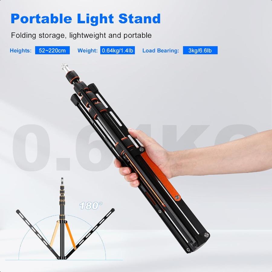 

Выдвижная дорожная стойка для света 7,2 фута 2,2 м Прочная легкая регулируемая портативная тренога из алюминиевого сплава с сумкой для переноски для фото United States