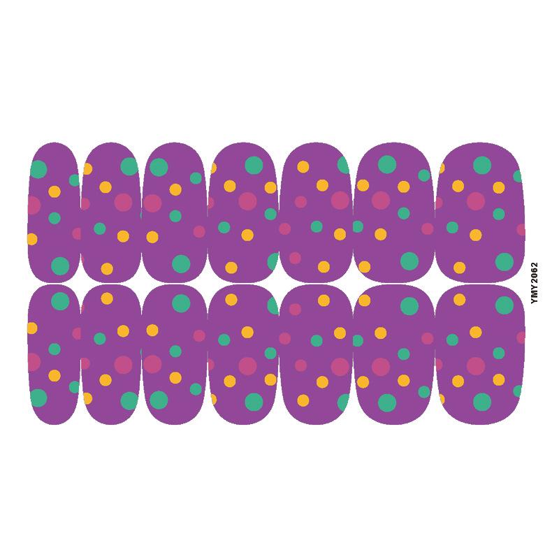 Waterproof Full Cover Party Nail Stickers - Colorful Designs (YMY2057-2072)