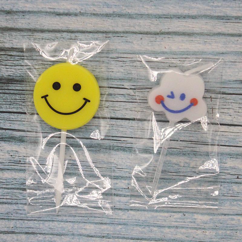 Independent OPP Bag Cute White Cloud Smiley Face Candle Creative Party Yellow Cartoon Smiley Face Wax