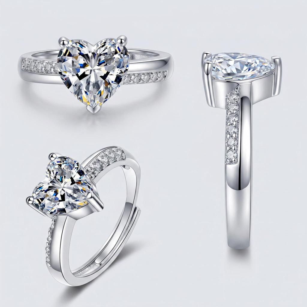 Copper Ring Heart For Women Cassic Wedding Jewelry Engagement Bands Fine Zircon Fashion Gift Party High Quality