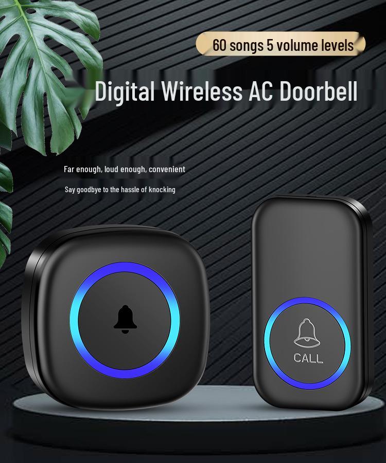 US/UK/EU Two-in-One Wireless Doorbell with Long-Range Remote and Elderly Call Function